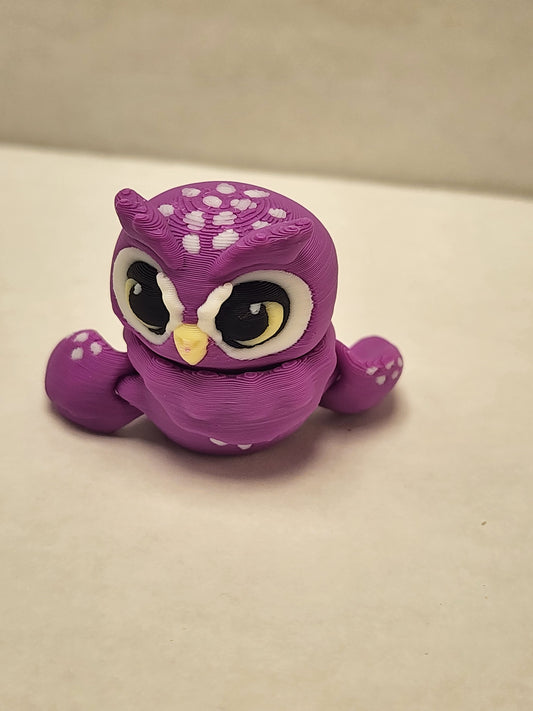 Observing Owl - Articulated Fidget Toy - purple